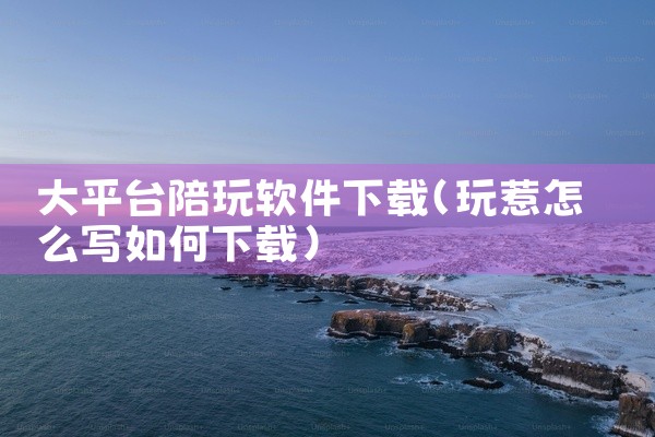 大平台陪玩软件下载