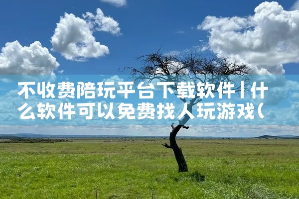 不收费陪玩平台下载软件
