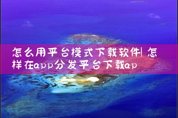 怎么用平台模式下载软件