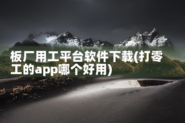 板厂用工平台软件下载
