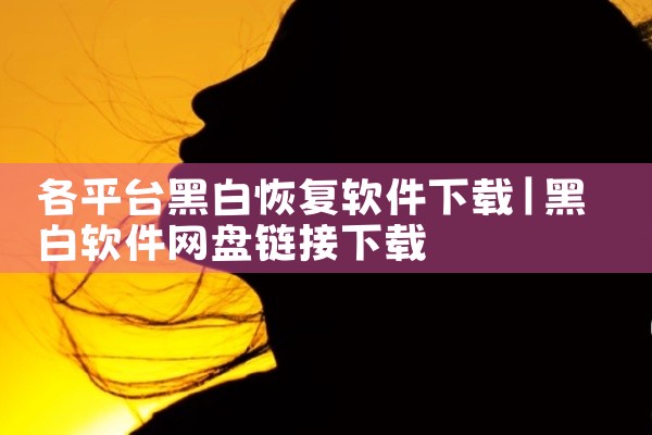 各平台黑白恢复软件下载