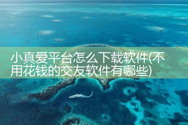 小真爱平台怎么下载软件
