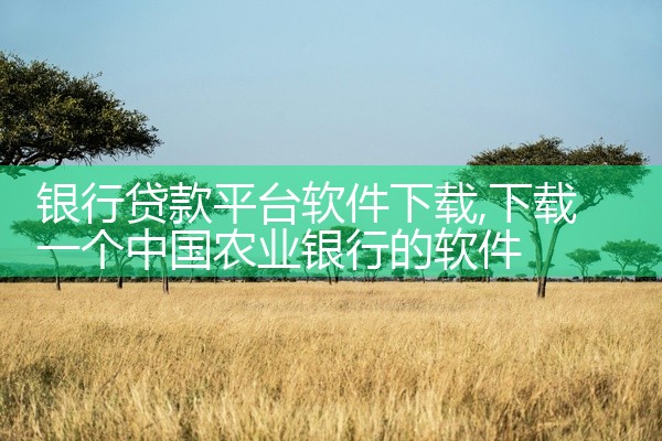 银行贷款平台软件下载