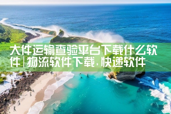 大件运输查验平台下载什么软件