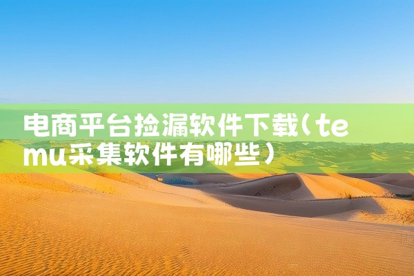 电商平台捡漏软件下载